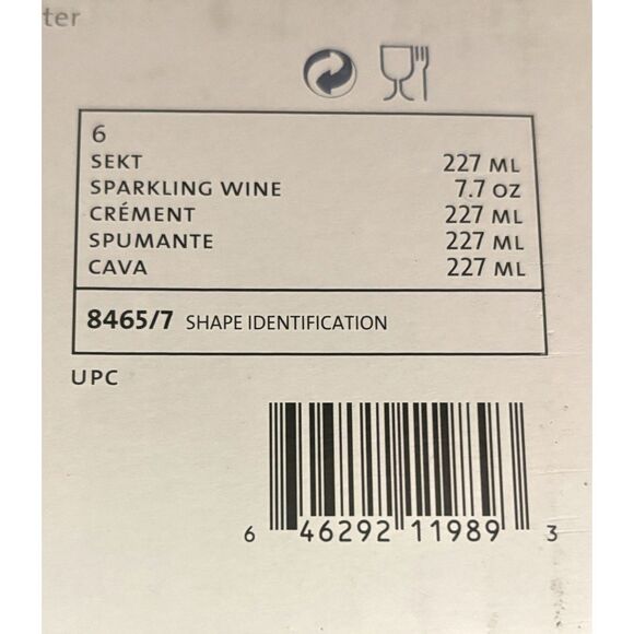 Schott Zwiesel Tritan Forte Sparkling Wine Glasses 7.7oz, Set of 6-NIB - Picture 12 of 12